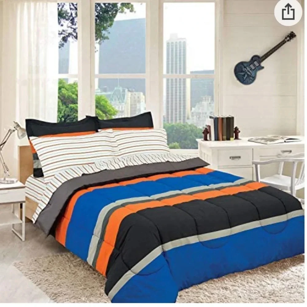3 Piece Rugby Orange Sheet Set